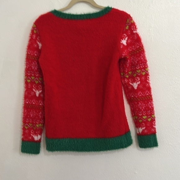 Vintage Holiday Time Barbie Reindeer Snow Flake Christmas Sweater Size XL - Picture 4 of 5